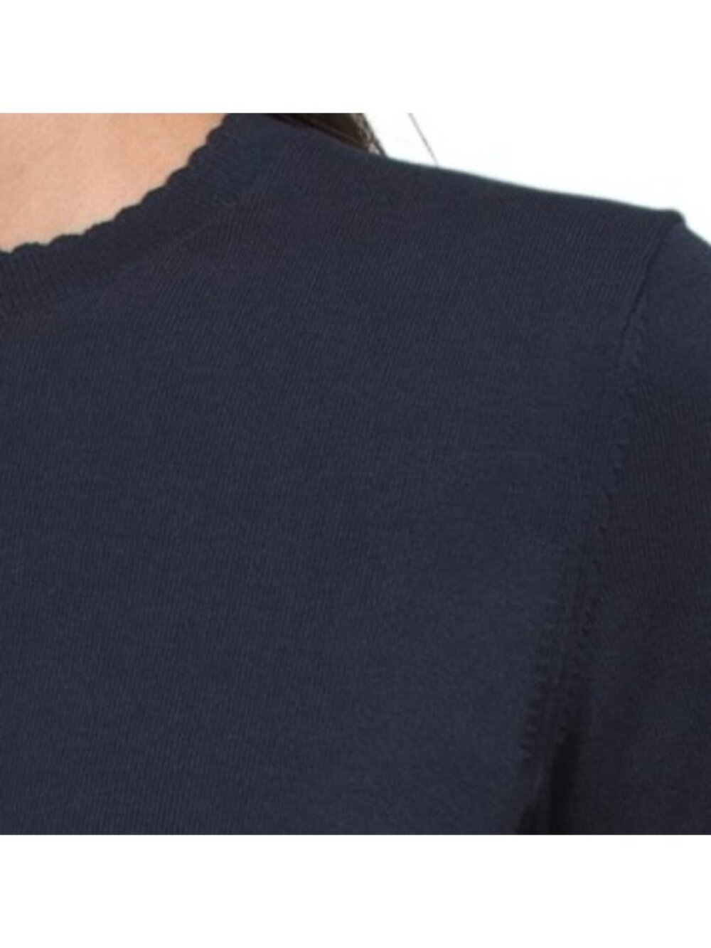 BROOKS BROTHERS Sweater Knit Cotton Blend Scalloped Shell - Picture 3 of 3